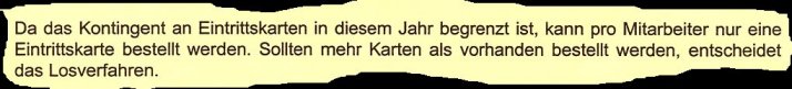 Wenigstens eine Karte bekomme ich noch! Dann kann das beim nächsten Mal wenigstens nicht nochmal passieren!